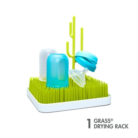 Boon Grass Countertop Drying Rack, Low-Profile Easy To Clean Baby Bottle Drying Rack,
