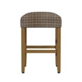 thumbnail image 4 of HomePop 25" Indoor Square Backless Upholstered Counter Stool, Brown Window Pane Print, 4 of 10