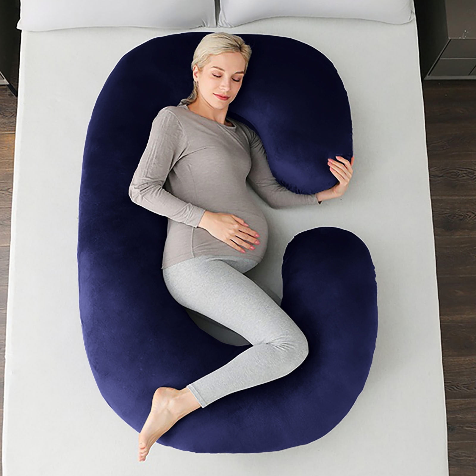LACKUST C-shaped Maternity Pillow - Washable and Removable Pillow Cover,F
