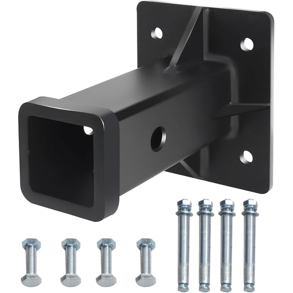 Bolt Receiver Hitch Wall Mount,2" Receiver Opening Hitch Tube,Lock Heavy Duty Towever Hitch Extender for Skid Steer Mounting Plate, Bumper Trailer,Tractor Mowers