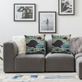 thumbnail image 3 of Nawypu Decorative Throw Pillow Cushion Covers Swim Fish Blue Character Eyes Big Whales Pattern Pastel Animals Wildlife Seamless Textures Whal Square Pillow Covers for Couch Bed 2pc, 3 of 6