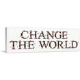 thumbnail image 1 of ARTCANVAS CHANGE THE WORLD Girls Room Decor Canvas Art Print - Size: 36" x 12" (1.50" Deep), 1 of 9