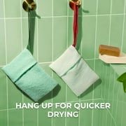 ZOMCHI 2 Pieces Bar Soap Saver Bags with Different Roughness, Exfoliating Soap Bags for Body Wash, Foaming Soap Holder for Shower (Green)