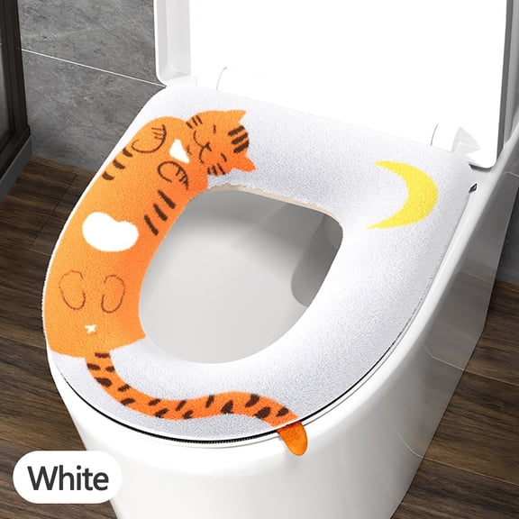 Openpig Cute Cat Toilet Seat Four Seasons Universal Toilet Seat Cover Washer Household Winter Seat Waterproof Zipper