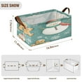 thumbnail image 3 of A Pattern with Snowmen and Gingerbread Cookies Storage Basket Soccer Plaid Fabric Hoard Box Oversized Collapsible Closet Organizer with Metal Iron Frame 16.9×11.4×7.7in, 3 of 8