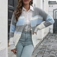 thumbnail image 2 of Lilgiuy Women's Striped Loose Knit Cardigan Sweater Jacket Women's Autumn And Winter Fashion 2022 Spring Winter, 2 of 5