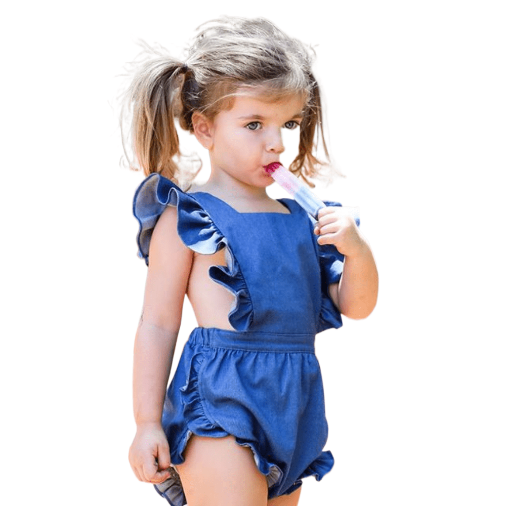 Musuos Baby Girls Summer Romper, Fly Sleeve Solid Color Square 