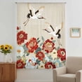 thumbnail image 2 of Farmhouse Flowers Sheer Curtains 72 Inches Long, Japanese Style Peony Floral White Bird Light Filering Curtains, Breathable Simi Curtain Privacy Drapes for Living Room Bedroom Window Treatment, 2 of 8