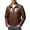Brown, variant on Men's Casual Leather Jacket Lapel Design Stylish Versatile Outerwear For Everyday Wear