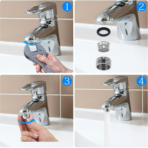 Water Filter Connection Adapter for Kitchen Sink, Easy Installation with Household Tools, Chrome Plated for an Elegant Look, Suitable for Faucet Aerators