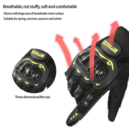 All Season Riding Gloves Motorcycle Gloves for Men & Women Breathable Warm Anti-Slip Touchscreen Compatible Versatile for Spring Summer Winter Yellow (2 Pack) Yellow