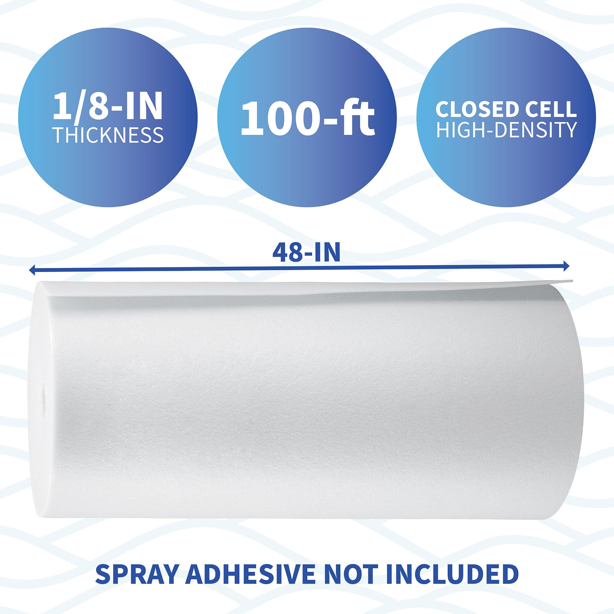 Blue Wave Above Ground Closed Cell Pool Wall Foam - 1/8-in x 48-in x 100-ft