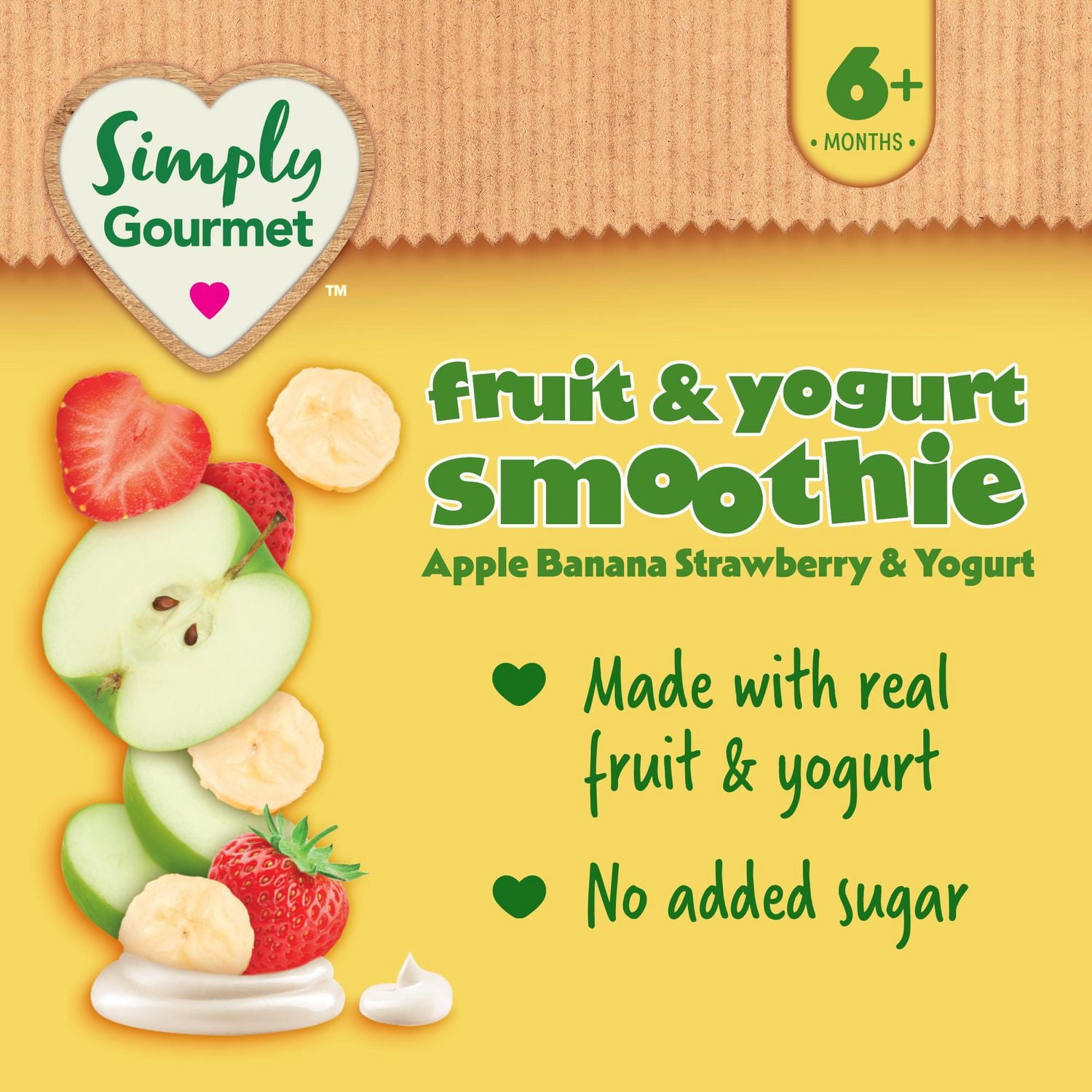 Simply Gourmet Apple Banana Strawberry & Yogurt Smoothie Purée Pouch – 6+ Months