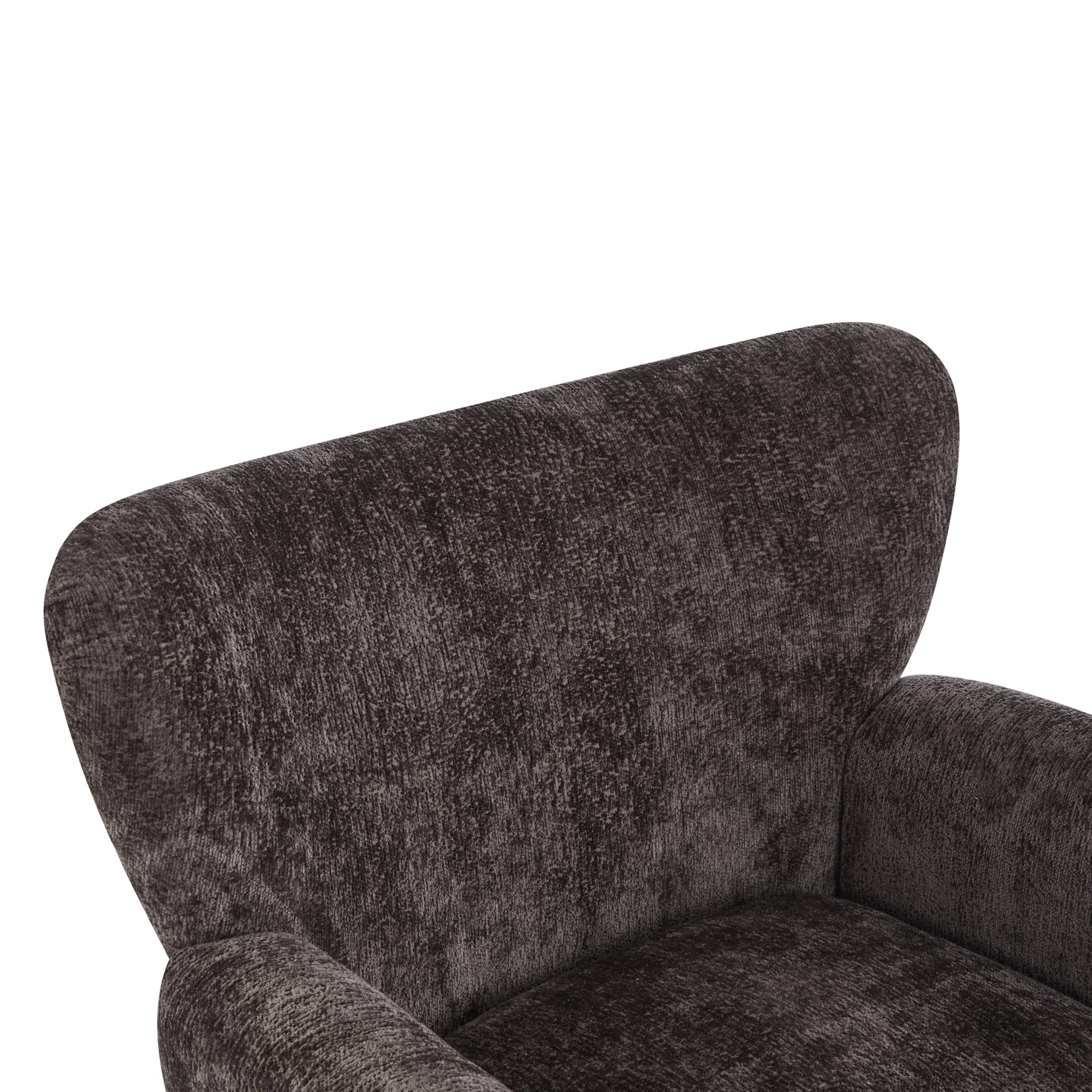 Christopher Knight Home Wingback Chair, Chenille Upholstered Accent Chair with Solid Wood Legs, Dark Brown