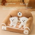 thumbnail image 4 of Pet Sofa All-season Universal Dog Kennel Small and Medium-sized Dog Teddy Bear Winter Warmth Rabbit Plush Dog Bed Cat Sofa ShopWise Round, 4 of 6
