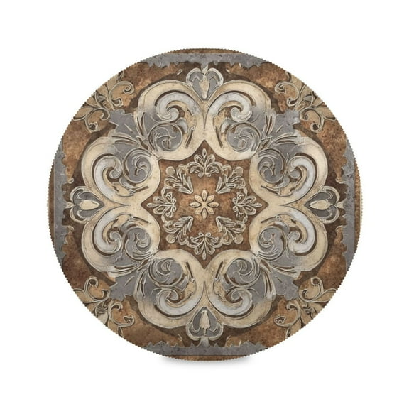 IAUYY Set of 1 Round Placemats for Dining Tables Heat-Resistant and Wear-Resistant DIY Printing Design Table Placemats，Applicable for Christmas Antique Stone Details