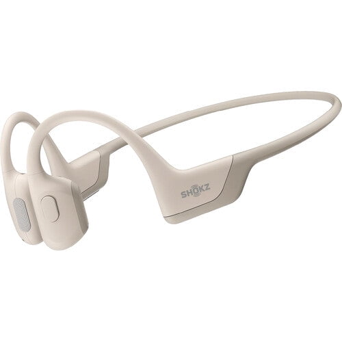AfterShokz OpenRun Pro - Écouteurs avec Micro - Oreille Ouverte - Support derrière le Cou - Bluetooth - Sans Fil - beige - beige -