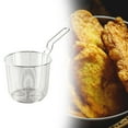 thumbnail image 1 of Cesta de freír,Canasta de freing malla fina canasta de fry mango largo,Cesta de alevines profundos multifuncionales acero inoxidable,Cesta de shing de freír con chips francés de malla de, 1 of 8