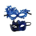 thumbnail image 3 of BELOVING Masquerade Mask Couple Set Eye Mask Comfortable Wear for Women Cosplay Props Blue, 3 of 9