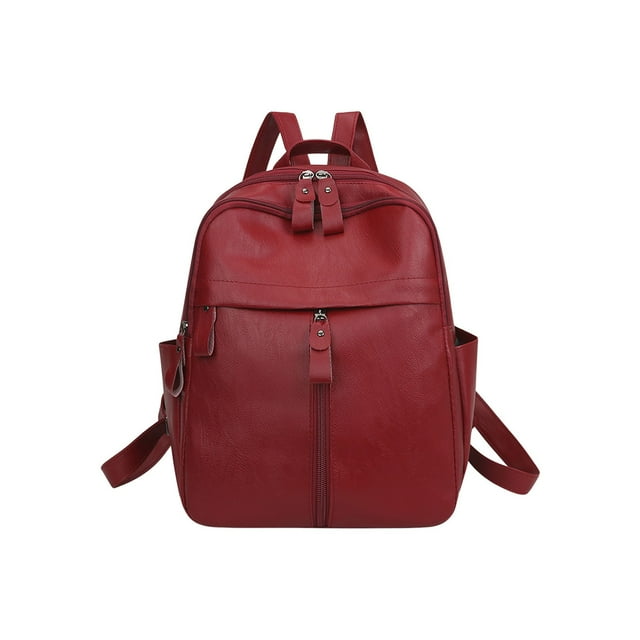Ohufall Premium PU Leather Lightweight Travel Backpack For Women Large Capacity Commute Work Bag