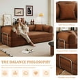 thumbnail image 4 of Timbernest 78.8" Folding Sofa Bed Convertible Sleeper Sofa Corduroy Loveseat Boneless Modular Sectional Sofa for Living Room, Brown, 4 of 14