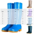 thumbnail image 3 of hopeusnice Women Tall Knee High Rain Boot Square Toe Waterproof Shoe For Farm Garden Work Purple 36, 3 of 5