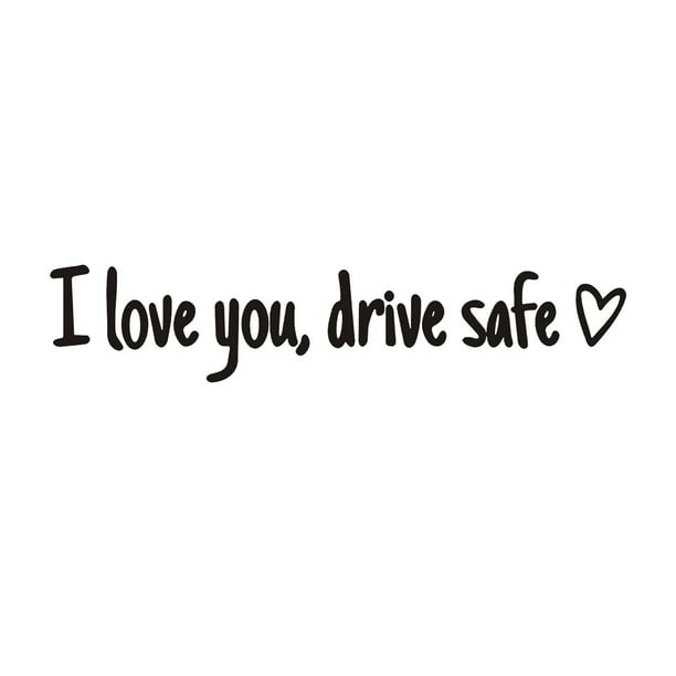 Yhmxh Pegatina de espejo retrovisor con texto "Te amo", "Conducción segura", "Te amo", "Con corazón", "Para espejo retrovisor, ventana", vinilo, accesorios y regalo para coche