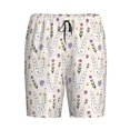 thumbnail image 6 of Daiia Purple Flower Rabbit Mens Woven Stretch Pajama Short,Short Pajama Pants-Small, 6 of 7