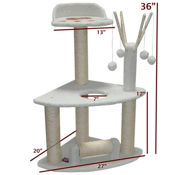 Majestic Pet Products 788995780557 36 inch Bungalow Cat Tree - Sherpa