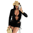 thumbnail image 1 of IROOZIGOTO Women's Rashguard Swimsuit Zip Front Sun Protection Swim Shirt UPF 50+ Black S, 1 of 3
