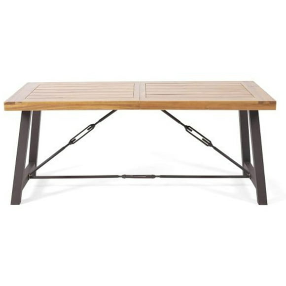 Sturdy Metal Frame with Wooden Top Desk for Home Office