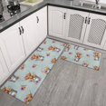thumbnail image 2 of Highland Cow and Flower Print Anti Fatigue Kitchen Rugs Set Of 2, Non Slip Washable Decorative Floor Mats for Kitchen Sink Laundry, 17"x30" and 17"x47", 2 of 6