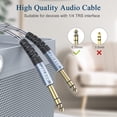 thumbnail image 4 of Cable de instrumento JOLGOO TRS de 1/4 pulgadas, 1 m, paquete de 2 unidades para guitarra y bajo, 4 of 6