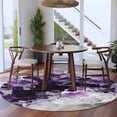 thumbnail image 5 of Purple Black Geometric Round Rug 8ft Washable Circle Rugs Non Slip Modern Abstract Crystals Artwork Large Area Rug Indoor Floor Carpet for Bedroom Kitchen Living Room Home Office Dining Room Nursery, 5 of 7