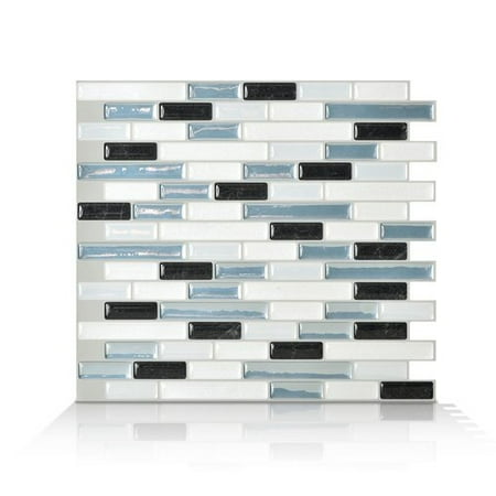 Smart Tiles Mosaik Muretto Brina 10 20 X 9 L Stick Wall Tile In Charcoal White Stone Blue Smart Tiles Mosaik Muretto Brina 10 20 X 9 L Stick Wall Tile In Charcoal White Stone Blue