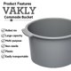 thumbnail image 2 of Cubeta de repuesto para inodoros Vally, 8 l/2 galones, para inodoros, 2 of 8