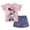 Lavender / pale blue, variant on Minnie Mouse Big Girls T-Shirt and Shorts Outfit Set Infant to Big Kid