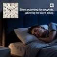 thumbnail image 4 of Beige Boho Wooden Wall Clock Silent Non Ticking, Vintage Ethnic Floral Abstract Geometric Square Wall Clocks Battery Operated, Decor Clock for Home Office, Living Room, Kitchen, 12 Inch, 4 of 9