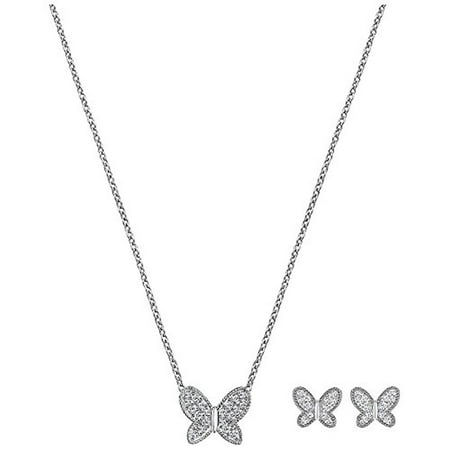 Jewelry Field Necklace and Earring Set, White