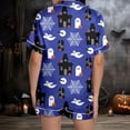 thumbnail image 6 of MuXiKeJi Clothes Halloween Pajamas Women Ghost Pumpkin Print Short Sleeve Button Up Shirts and Shorts 2 Piece Set Cute Matching Pjs Sleepwear,Womens Halloween pj Sets Shorts, 6 of 9