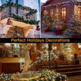 thumbnail image 2 of GooingTop Christmas String Lights Outdoor 42.6Ft 130 LED Fairy Lights  Battery Operated Waterproof with 8Modes for Party Garden Holiday Trees Christmas Outdoor Decor(Color), 2 of 7