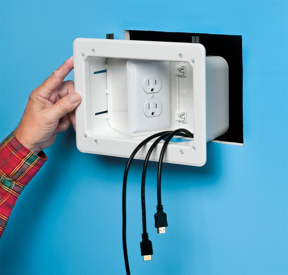 Arlington Industries Tvb712bk Recessed Tv Bridge Ii Kit With Angled Box