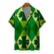 thumbnail image 4 of Camisas de playa hawaianas para hombres Camisas para hombres y mujeres Camisas para parejas Camisa de manga corta con solapa y estampado 3D de trébol de cuatro hojas Camisas florales, 4 of 4