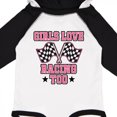 thumbnail image 3 of Inktastic Girls Love Racing Rally Flags Gift Baby Girl Long Sleeve Bodysuit, 3 of 4