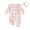 Pink Heart Print 1, variant on Okbabeha Newborn Baby Girl Ruffled Long Sleeve Bow Print Jumpsuit Romper Infant One Piece Outfits Headband
