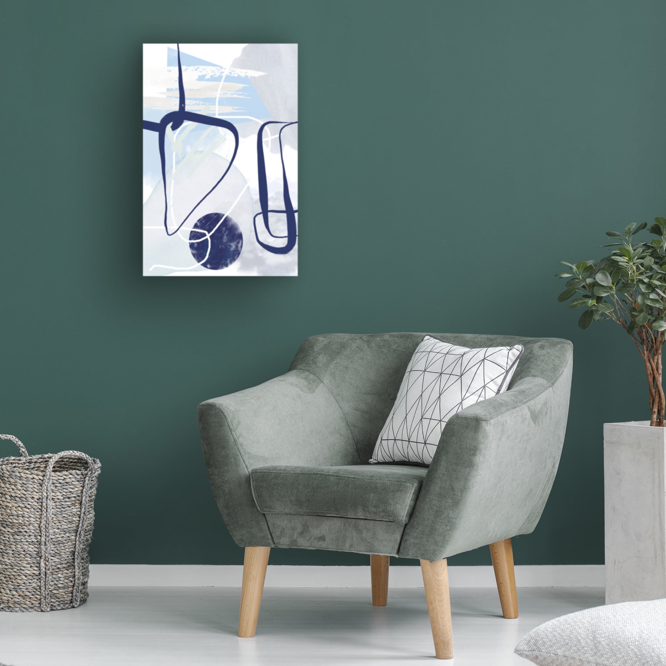 Trademark Fine Art Sally Ann Moss Lines of Blue 1 Canvas Wall Art