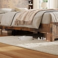 thumbnail image 6 of Mintazer Farmhouse Wooden King Platform Bed with 8 Shelves Storage Headboard, USB Charging Station and Mini LED Lighting, Brown, 6 of 7