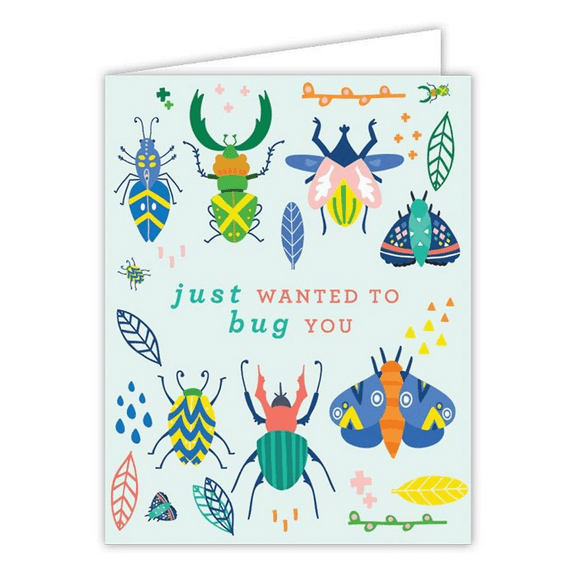 Just Wanted to Bug You Greeting Card – Cute Insect Design – Blank Inside, Perfect for Sending Love or Encouragement – Includes Envelope