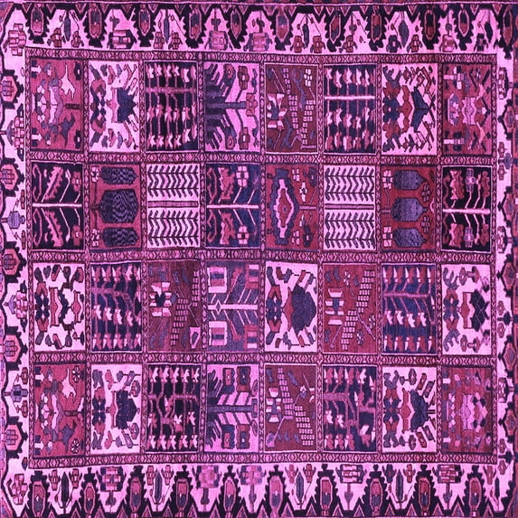 Ahgly Company Indoor Square Persian Purple Traditional Area Rugs, 4' Square
