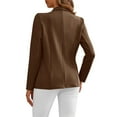 thumbnail image 6 of nerohusy Blazer Style Cardigans for Women Long Sleeve Open Front Cardigans Notch Lapel Casual Work Office Suit Jackets with Fake Pocket Brown,XL, 6 of 8